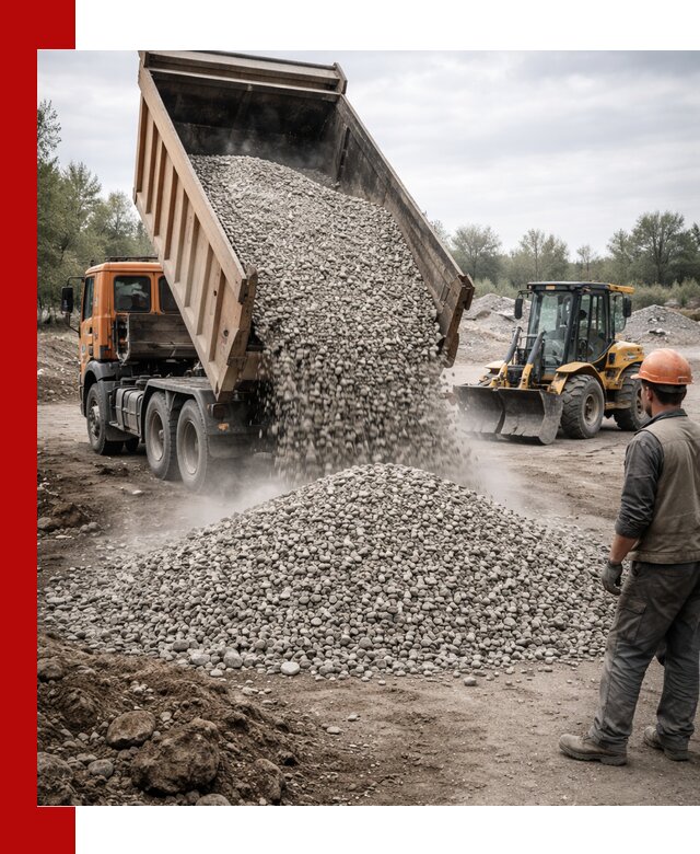 Доставка щебня в Донецке крупными и мелкими фракциями