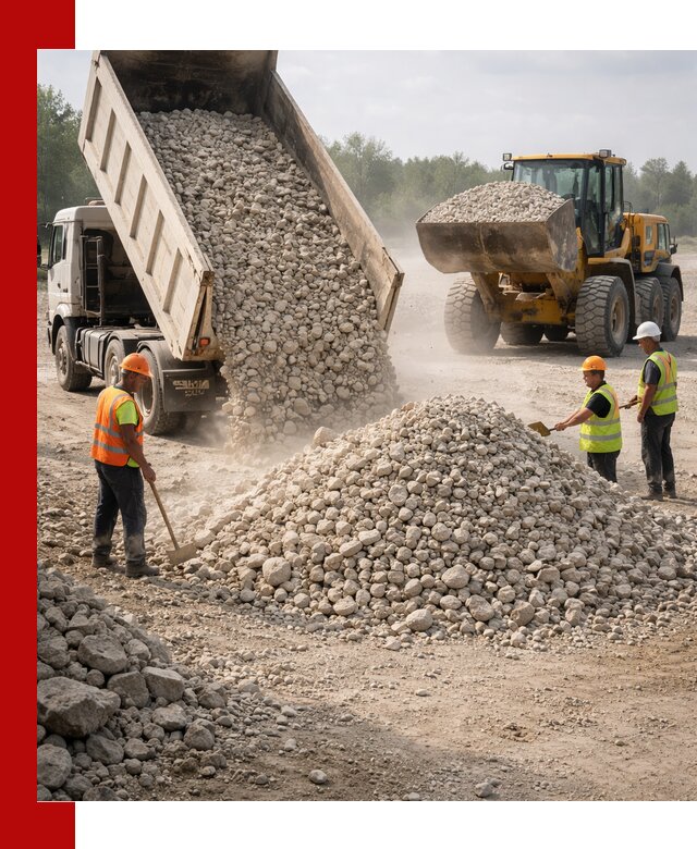 Доставка известнякового щебня фр. 40-70 в Донецке
