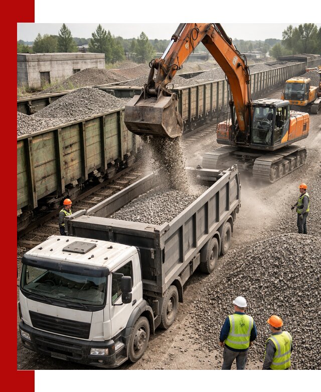 Железнодорожный щебень фракция 25–60 для поставок в Донецке