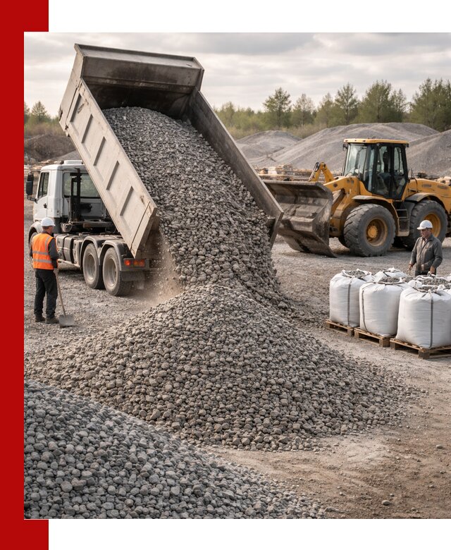 Бетонный щебень фракция 5–20 с доставкой в Донецке