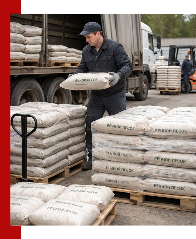 Речной песок в мешках с доставкой в Донецке