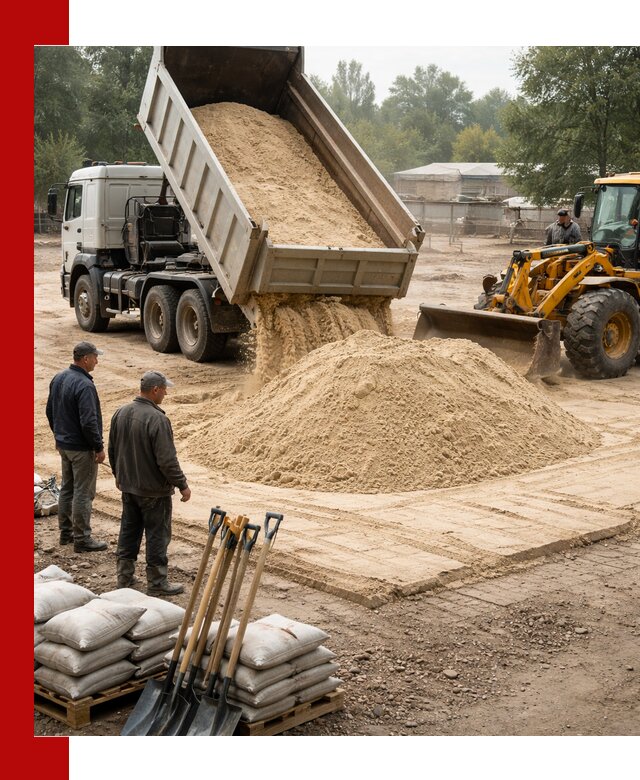 Доставка мытого песка в Донецке с самосвалами по выгодной цене
