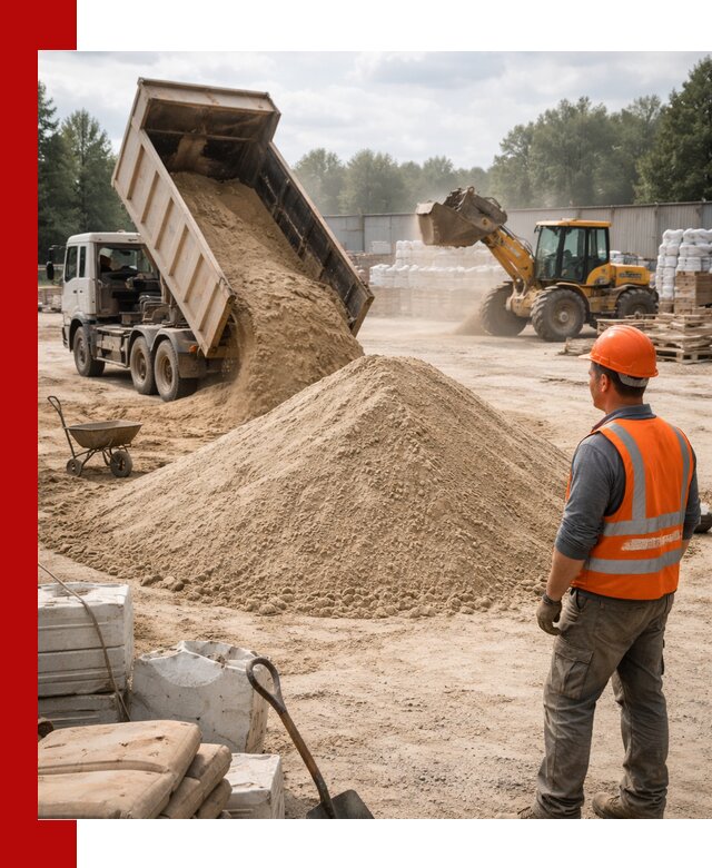 Доставка строительного песка с самосвалом в Донецке