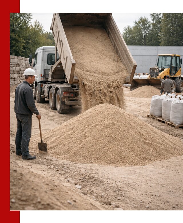 Кварцевый песок фракция 0–3 мм с доставкой в Донецке