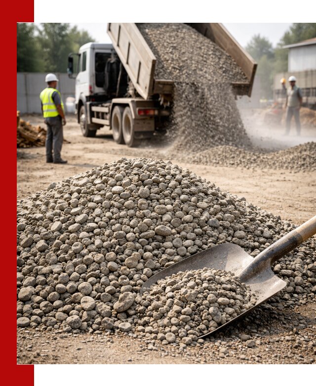 Доставка гравия фракции 20-40 в Донецке с самосвалами