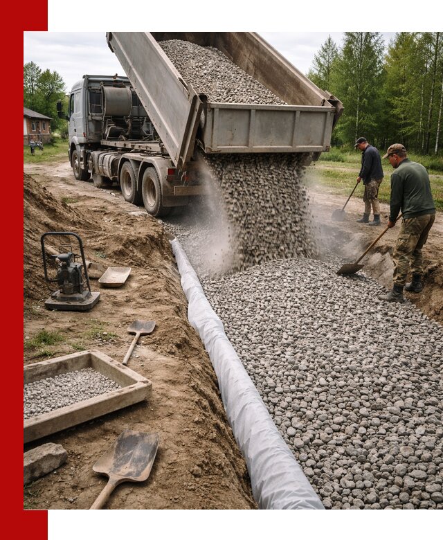 Гравий для дренажа с доставкой в Донецке качественный и недорогой