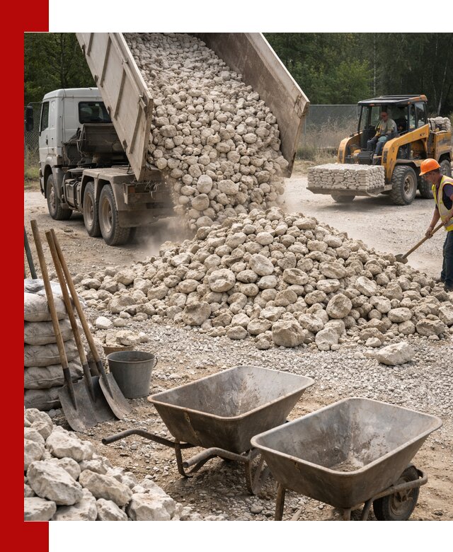 Доставка и продажа бутового известнякового камня в Донецке