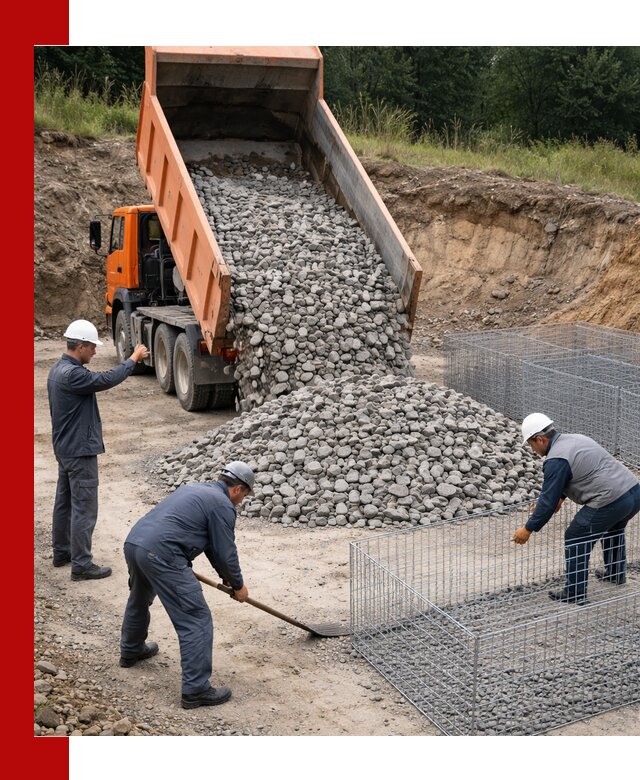 Камень для габионов с доставкой в Донецке быстро и надёжно