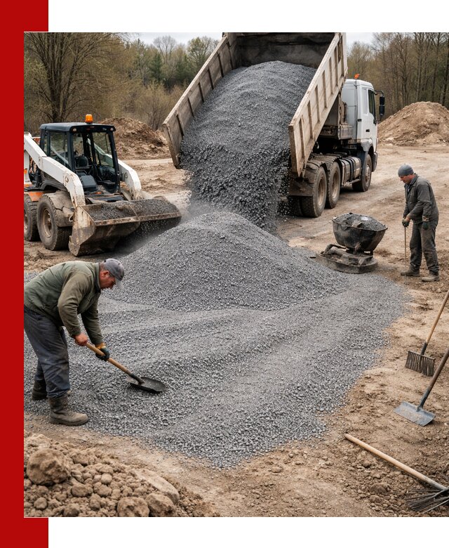 Отсев для подсыпки в Донецке — доставка и подсыпка на участок