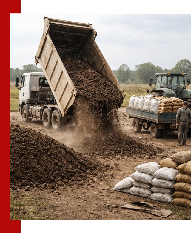 Доставка грунта и удобрений оптом в Донецке для сельхоз и строительства