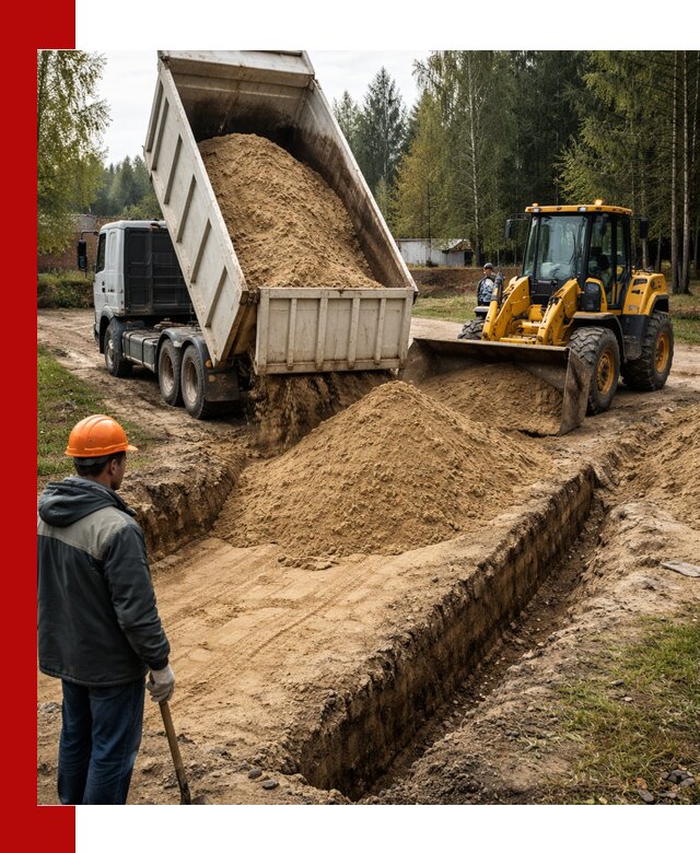 Доставка песчаного грунта в Донецке для строительных работ
