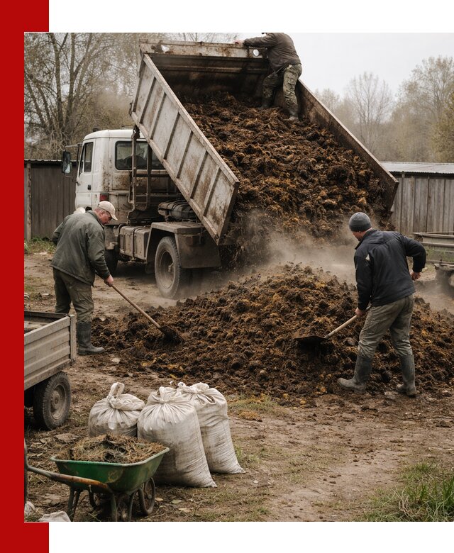 Доставка коровьего навоза самосвалом в Донецке