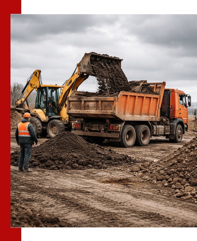 Вывоз грунта и строительного мусора в Донецке грузовыми самосвалами