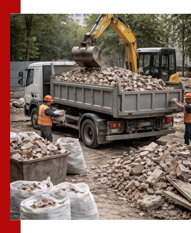 Вывоз строительного мусора в Донецке с самосвалами и контейнерами