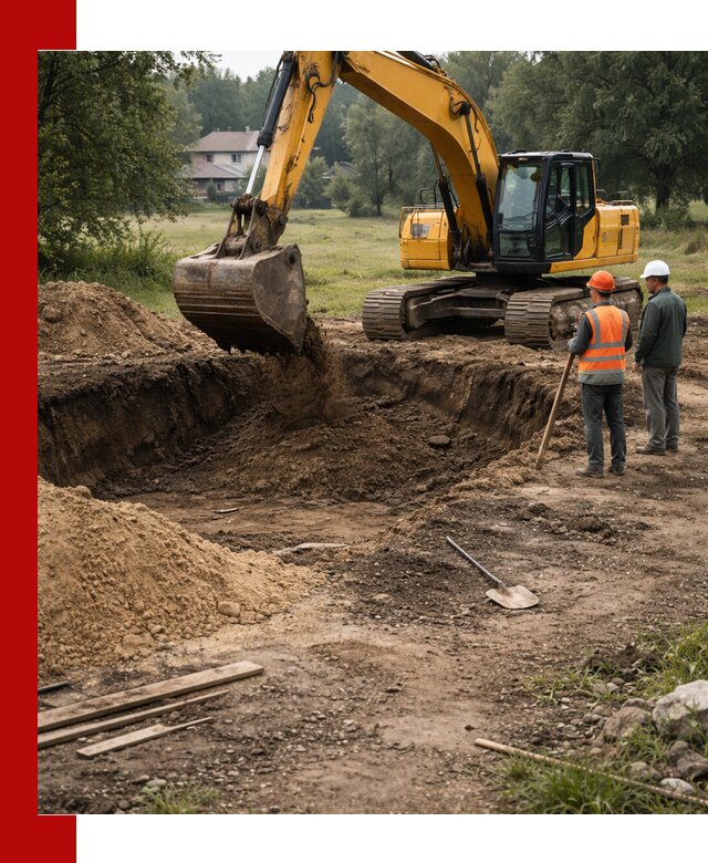 Рытье котлована под фундамент в Донецке (быстро и недорого)