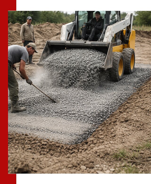 Устройство щебеночной подушки в Донецке для дорог и фундаментов